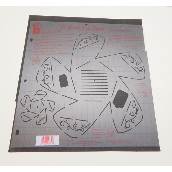 Hot Off The Press Giant Card Stencil Cut-Out Star Spiral Flower Lot of 4 - Picture 6 of 8